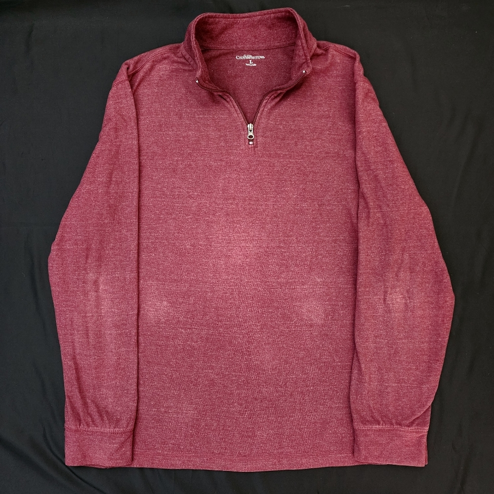 Men's Maroon Croft & Barrow Size L 1/4 Quarter Zip